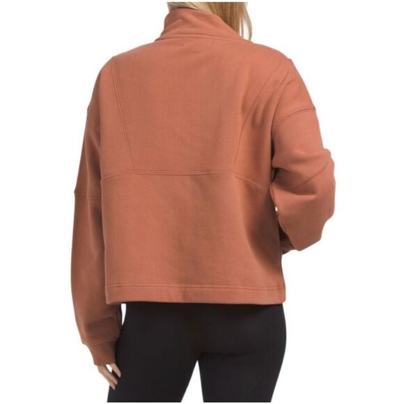 Spiritual Gangster Shay 1/2 Zip Pullover Sweatshirt Deep Rust Size S - Picture 2 of 12